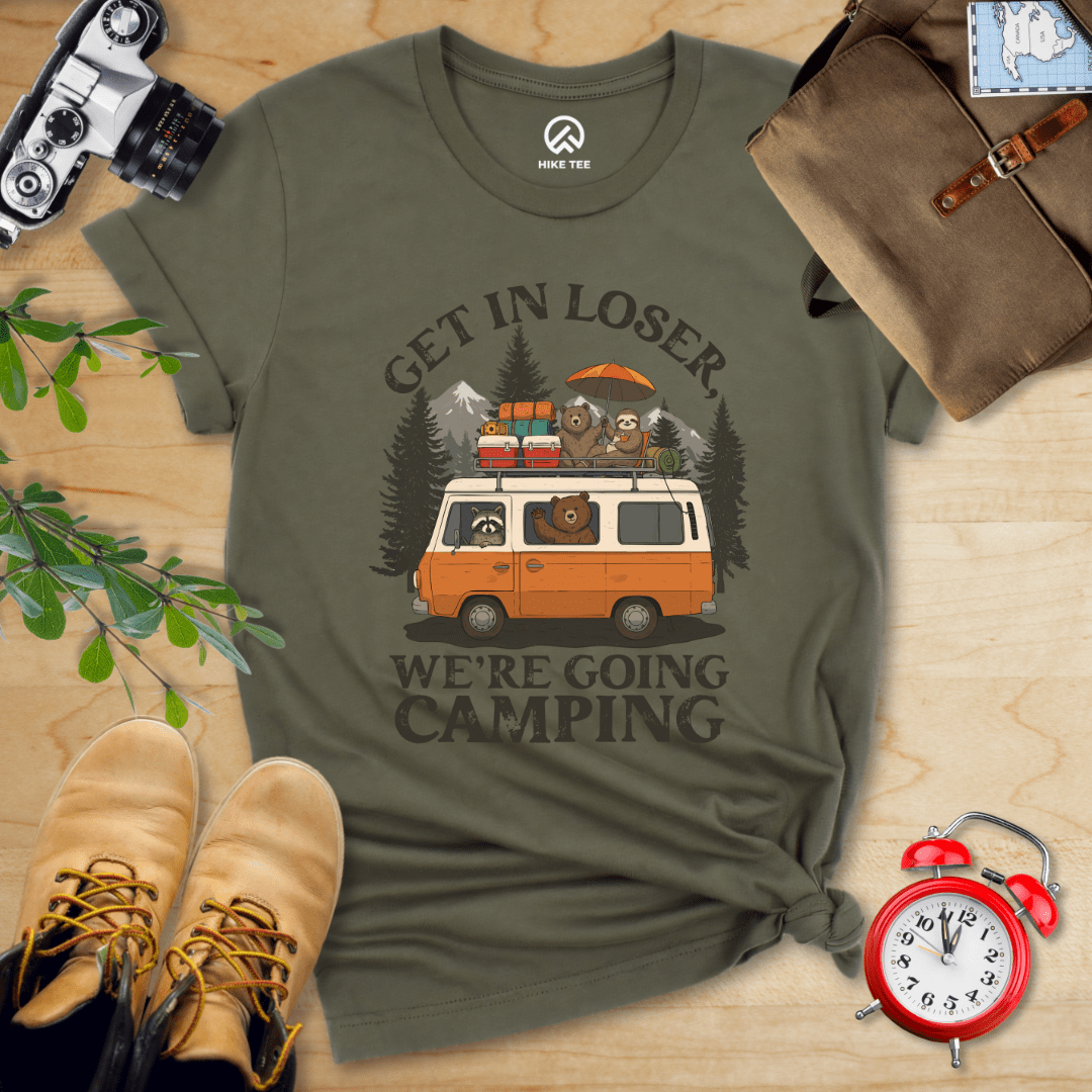 Hike Tee T-Shirt Military Green / S Get in Loser Camping Shirt