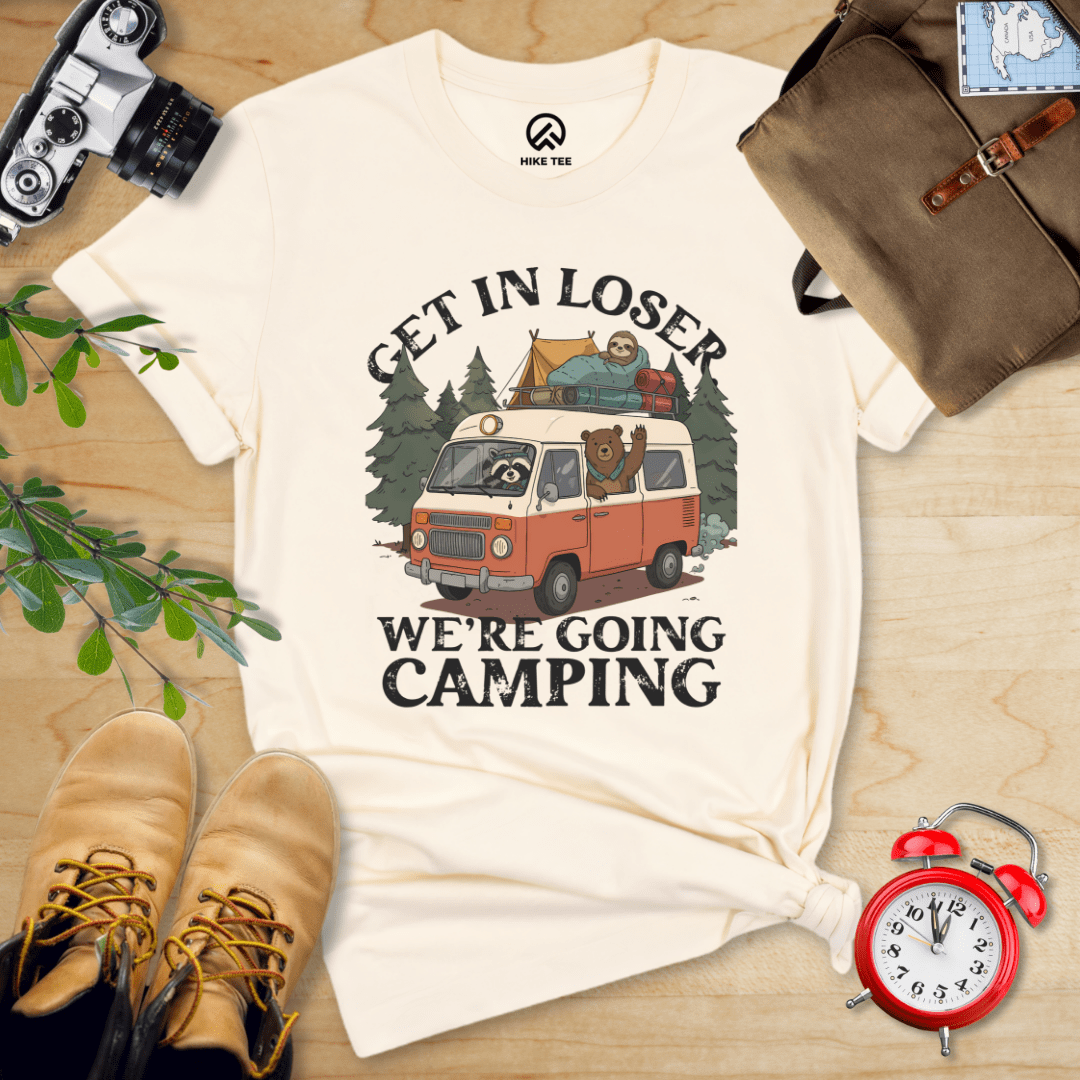 Hike Tee T-Shirt Natural / S Get In Loser Camping Shirt