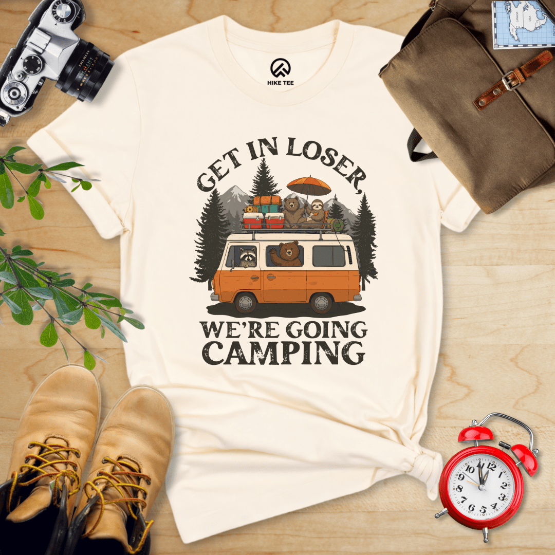 Hike Tee T-Shirt Natural / S Get in Loser Camping Shirt