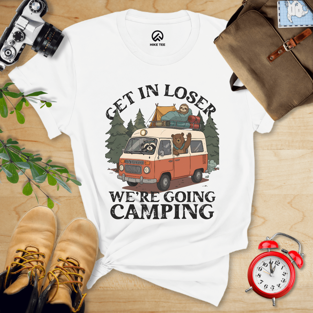 Hike Tee T-Shirt White / S Get In Loser Camping Shirt