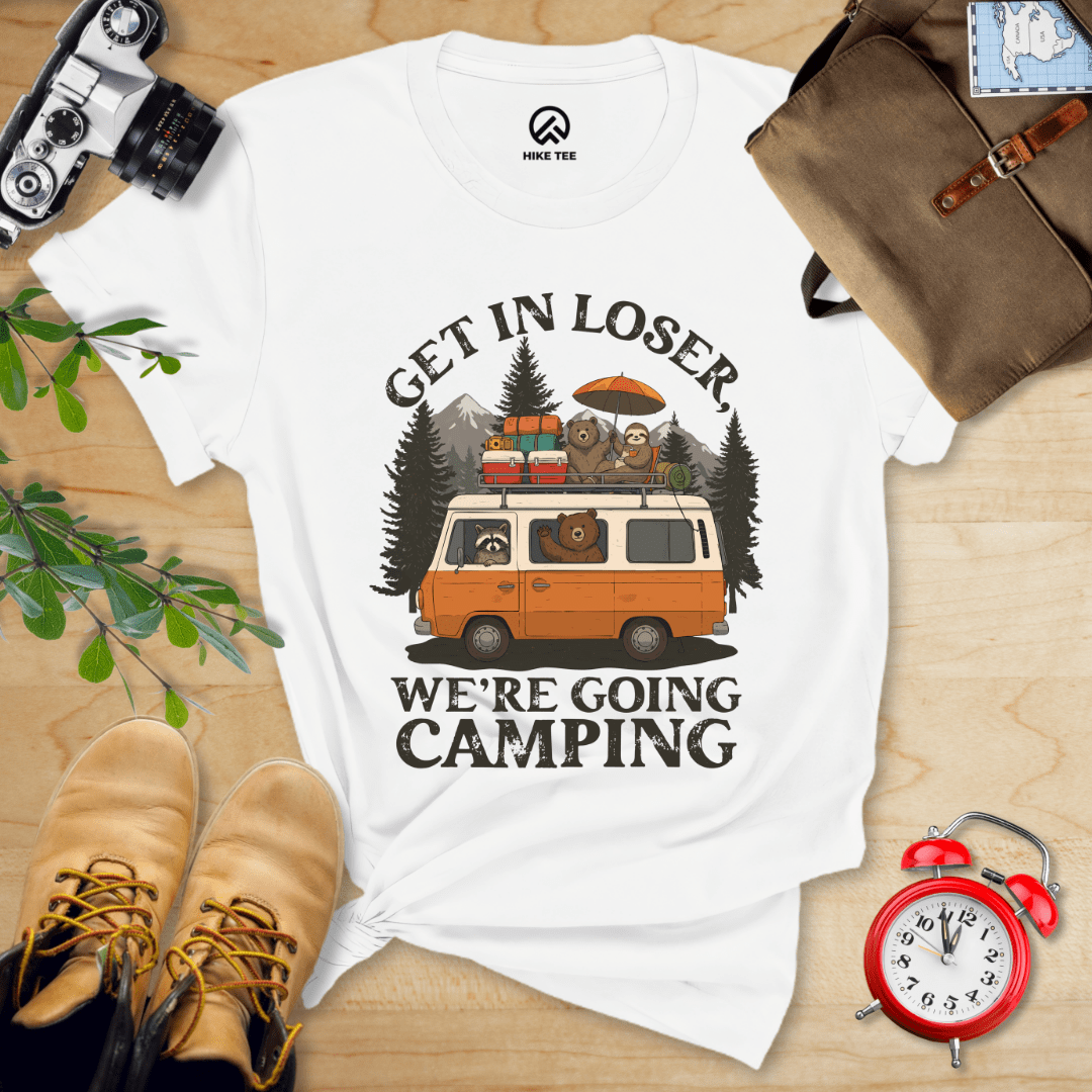 Hike Tee T-Shirt White / S Get in Loser Camping Shirt