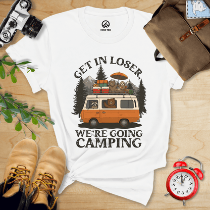 Hike Tee T-Shirt White / S Get in Loser Camping Shirt