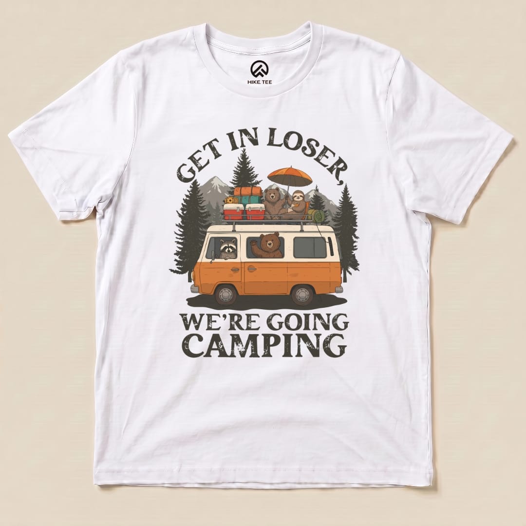 Get in Loser Camping Shirt Hike Tee T-Shirt White / S