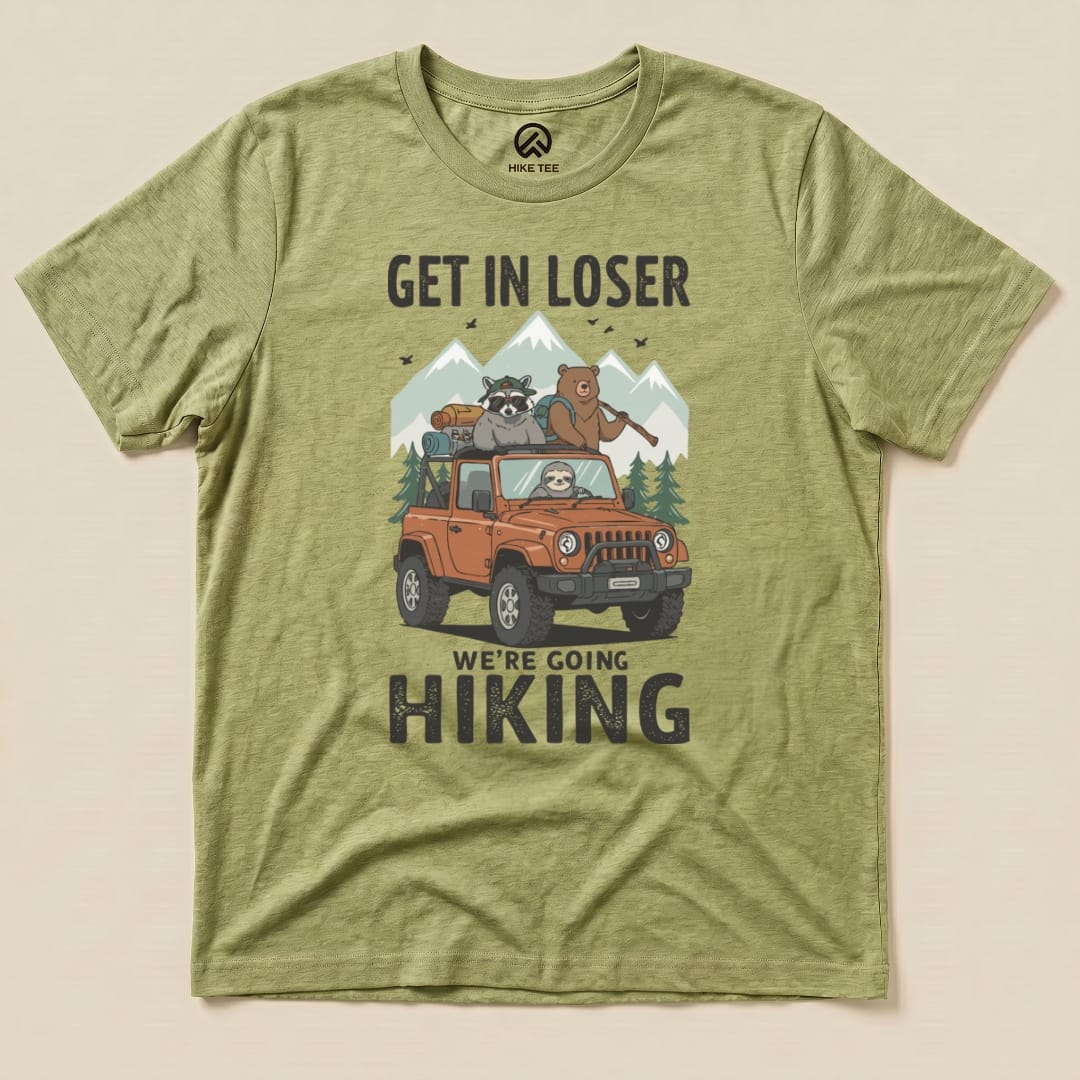 Get in Loser Hiking Shirt Hike Tee T-Shirt Heather Green / S