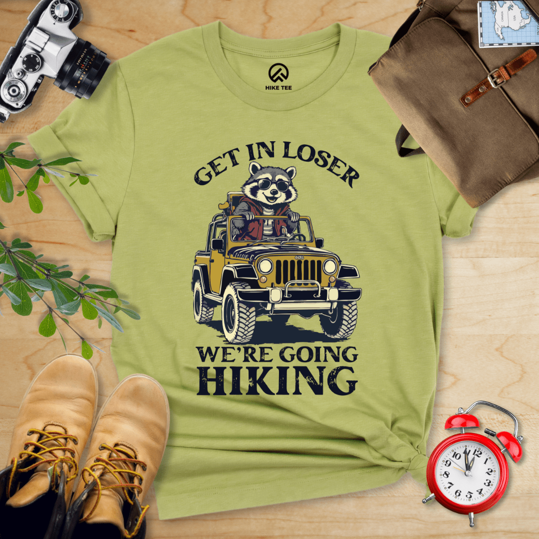Hike Tee T-Shirt Heather Green / S Get in Loser, We'r Going Hiking Shirt