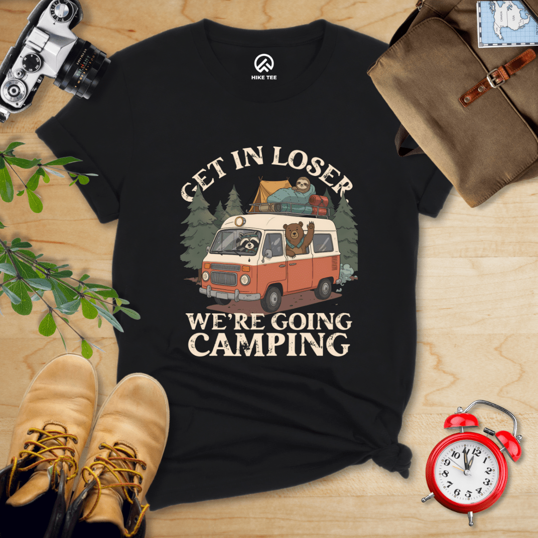 Hike Tee T-Shirt Black / S Get in Loser We're Going Camping Shirt