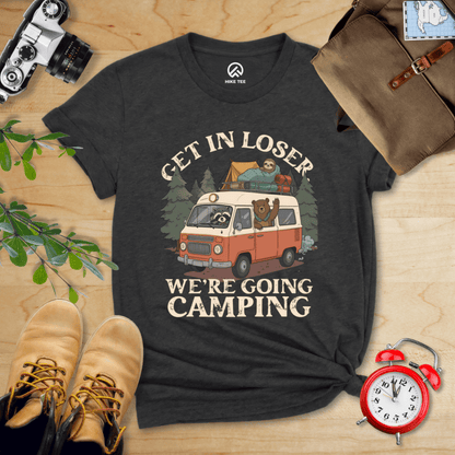 Hike Tee T-Shirt Dark Grey Heather / S Get in Loser We're Going Camping Shirt