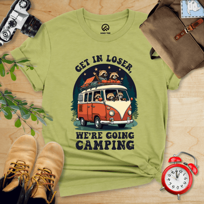 Hike Tee T-Shirt Heather Green / S Get in Loser, We're Going Camping Shirt