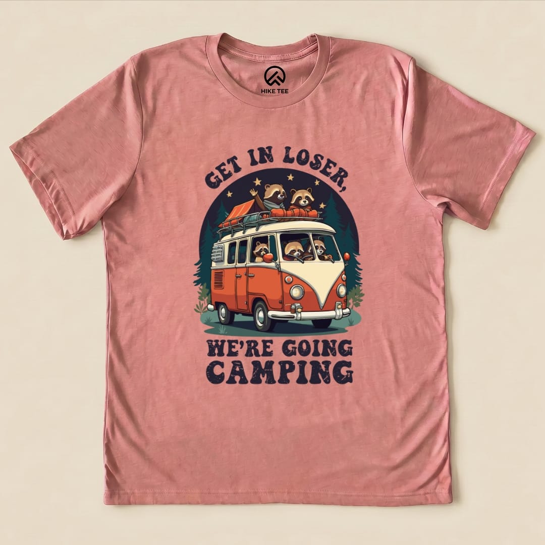Get in Loser, We're Going Camping Shirt Hike Tee T-Shirt Heather Mauve / S