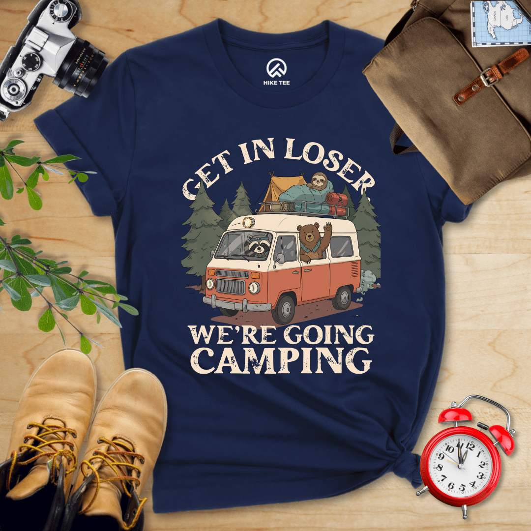 Hike Tee T-Shirt Navy / S Get in Loser We're Going Camping Shirt
