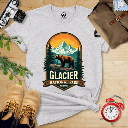 Hike Tee T-Shirt Athletic Heather / S Glacier Grizzly Bear Shirt