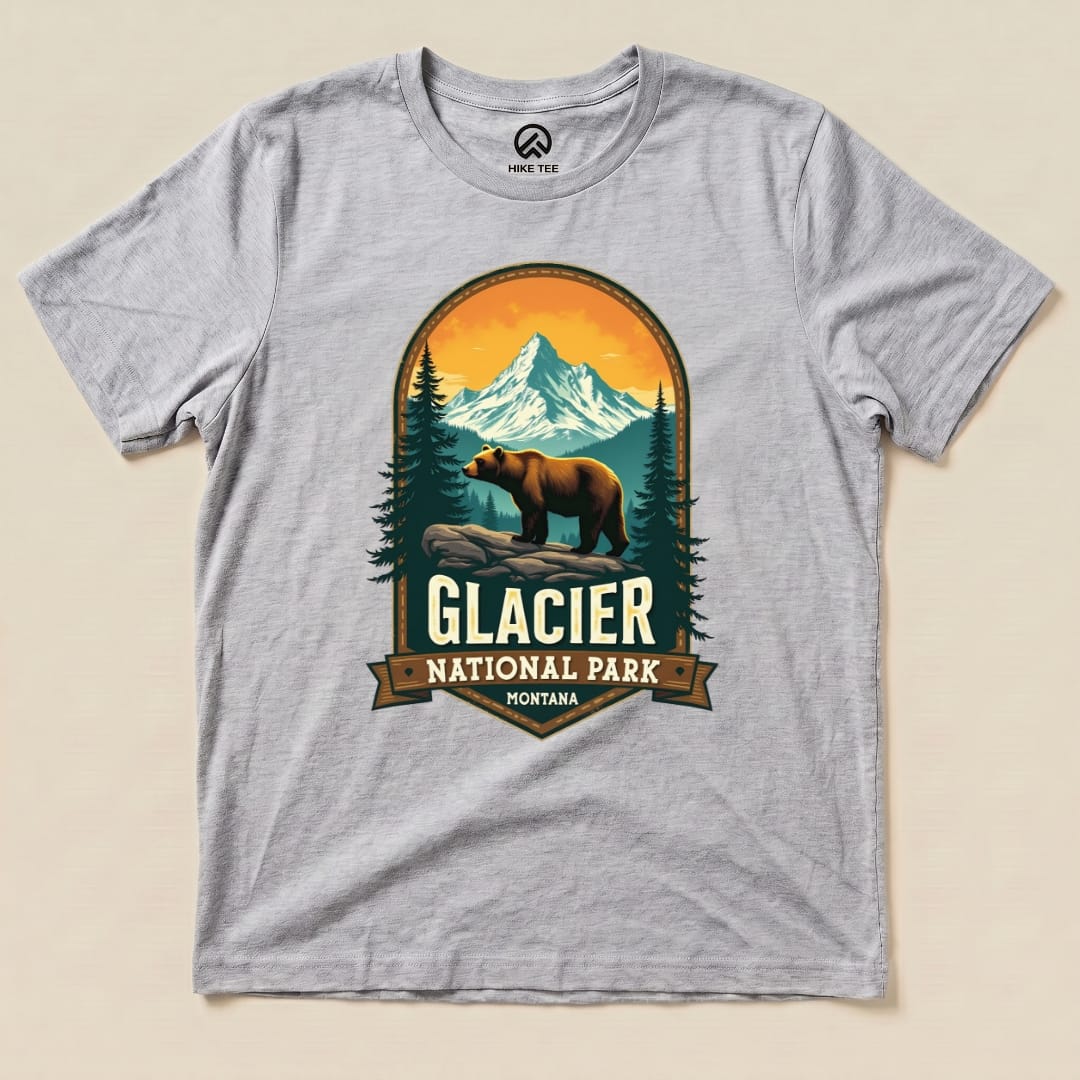 Hike Tee T-Shirt Athletic Heather / S Glacier Grizzly Bear Shirt