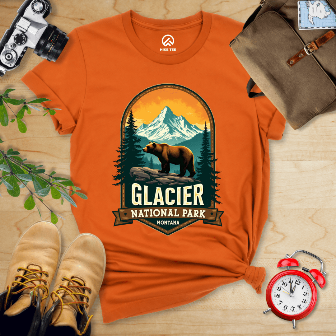 Hike Tee T-Shirt Autumn / S Glacier Grizzly Bear Shirt
