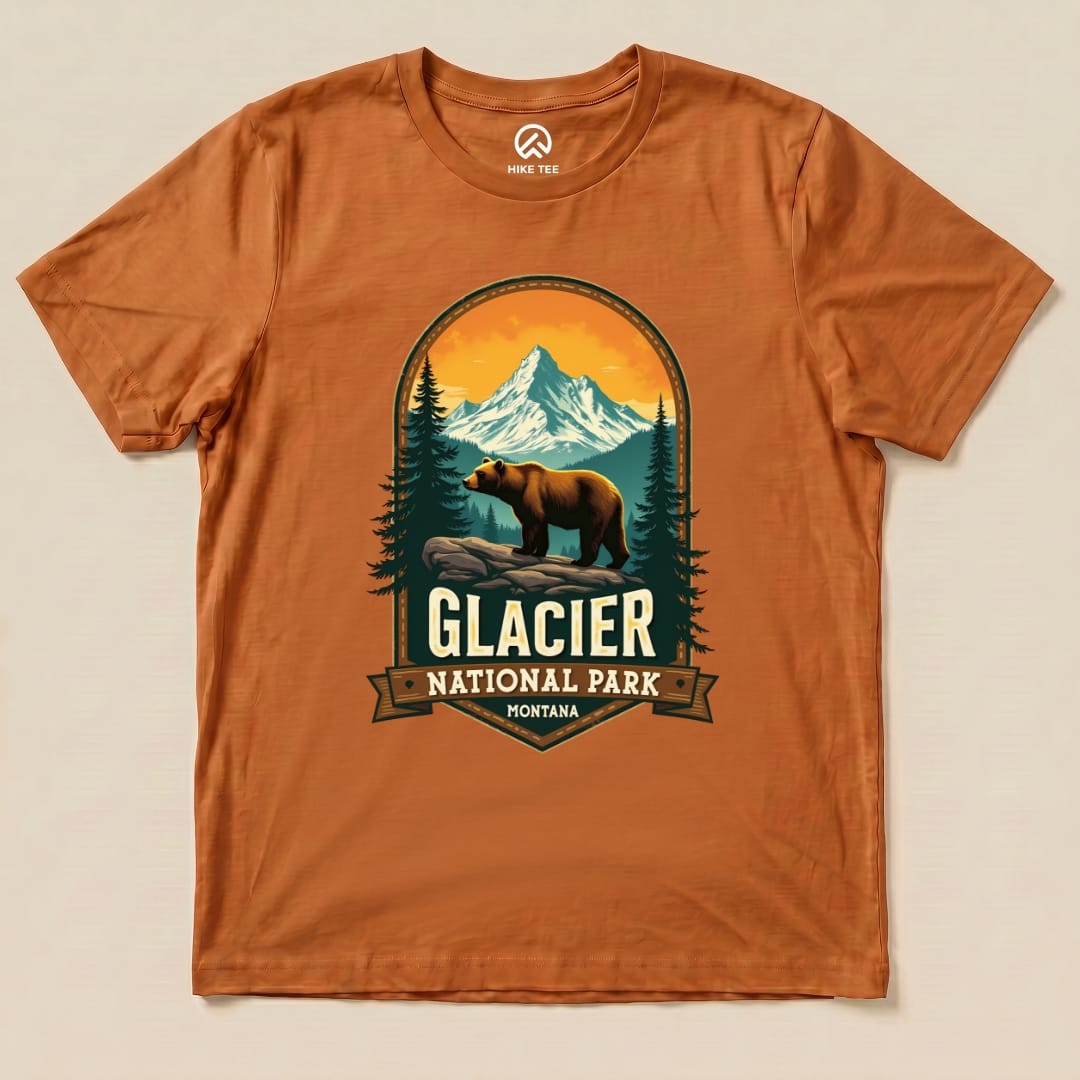 Hike Tee T-Shirt Autumn / S Glacier Grizzly Bear Shirt