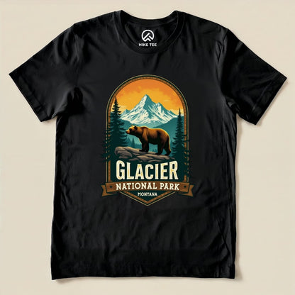 Hike Tee T-Shirt Black / S Glacier Grizzly Bear Shirt