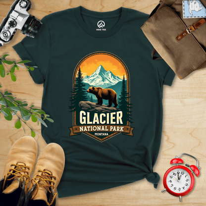 Hike Tee T-Shirt Forest / S Glacier Grizzly Bear Shirt