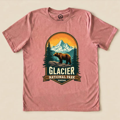 Hike Tee T-Shirt Heather Mauve / S Glacier Grizzly Bear Shirt