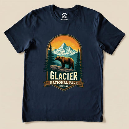 Hike Tee T-Shirt Navy / S Glacier Grizzly Bear Shirt