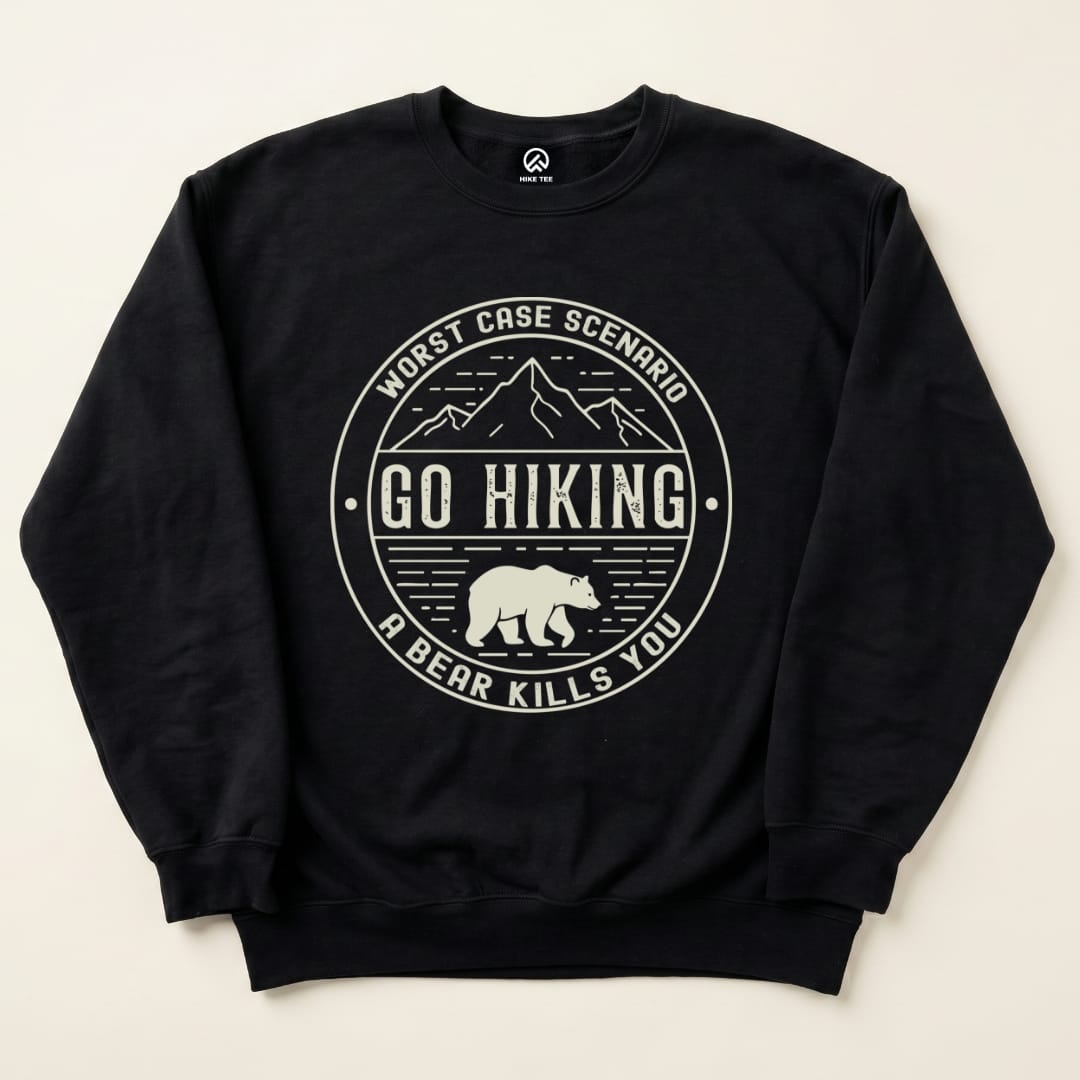 Go Hiking Sweatshirt Hike Tee Sweatshirt Black / S