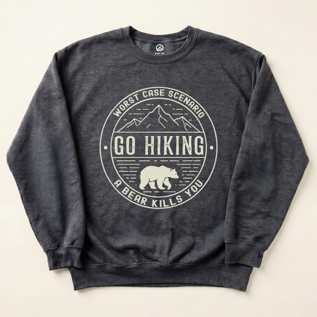 Go Hiking Sweatshirt Hike Tee Sweatshirt Dark Heather / S