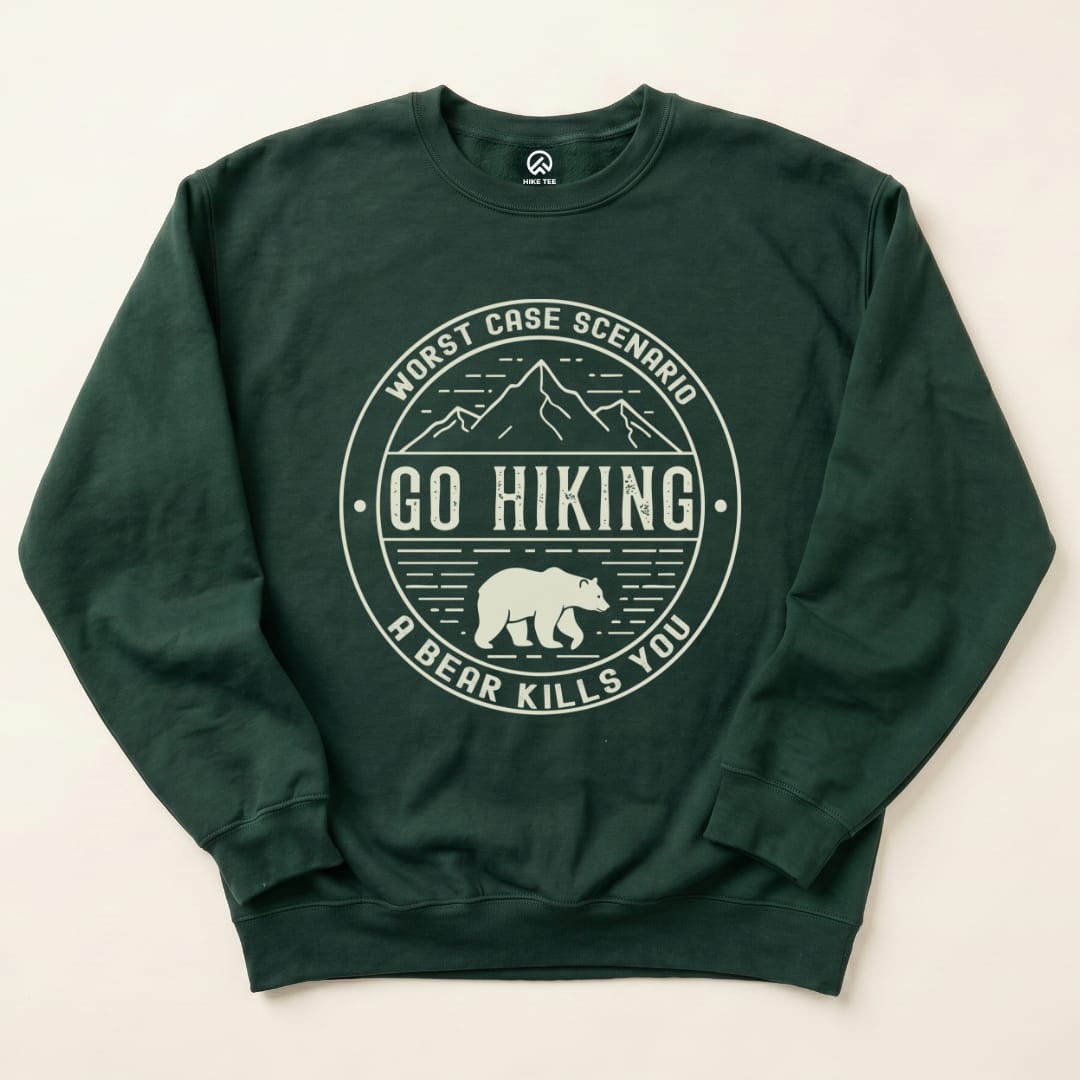Go Hiking Sweatshirt Hike Tee Sweatshirt Forest Green / S