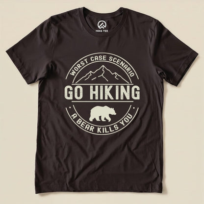 Go Hiking Worst Case Scenario Shirt Hike Tee T-Shirt Brown / S