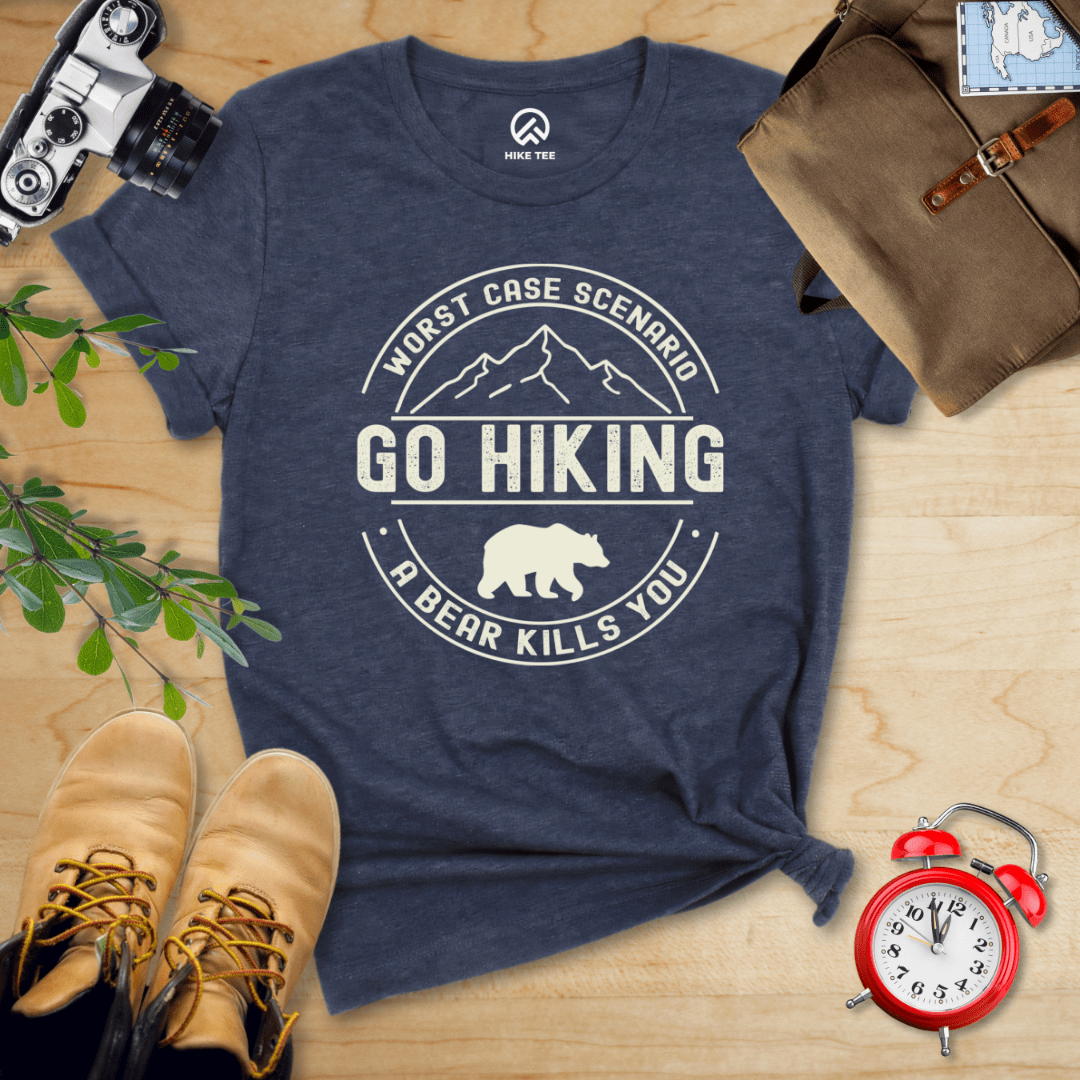 Hike Tee T-Shirt Heather Navy / S Go Hiking Worst Case Scenario Shirt