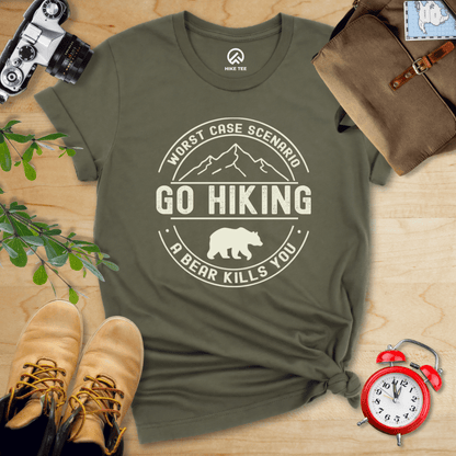 Hike Tee T-Shirt Military Green / S Go Hiking Worst Case Scenario Shirt