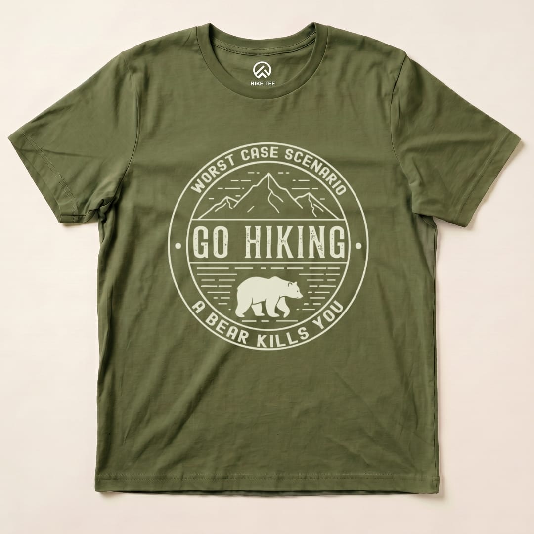 Printify T-Shirt Military Green / S Go Hiking Worst Case Scenario Shirt