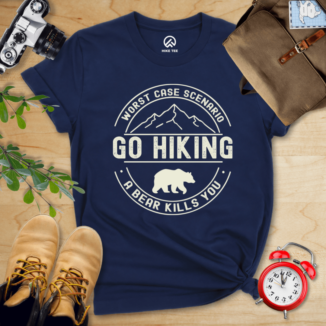Hike Tee T-Shirt Navy / S Go Hiking Worst Case Scenario Shirt