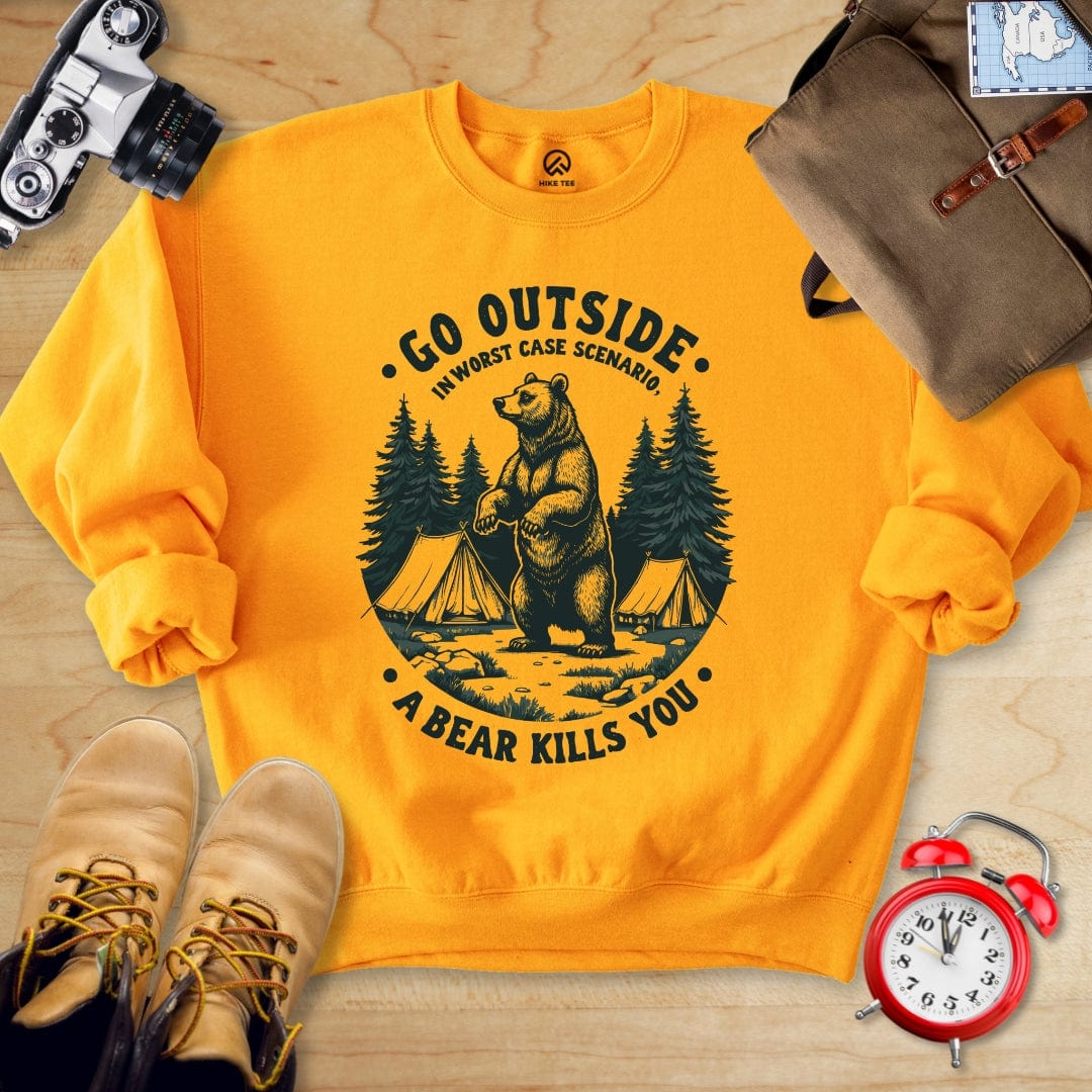 Hike Tee Sweatshirt Gold / S Go Outside Bear Sweatshirt