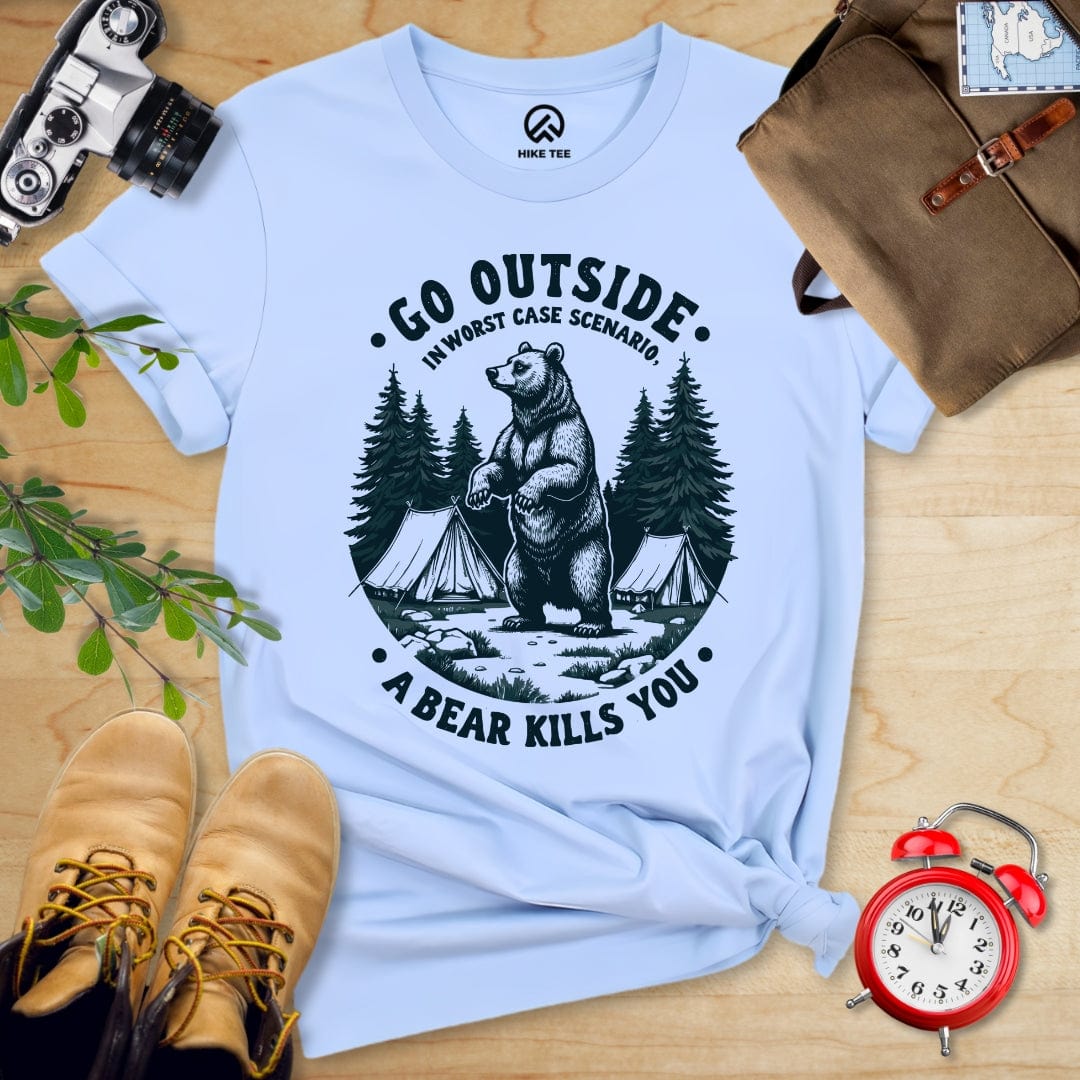 Hike Tee T-Shirt Baby Blue / S Go Outside Shirt