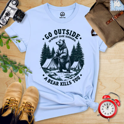 Hike Tee T-Shirt Baby Blue / S Go Outside Shirt