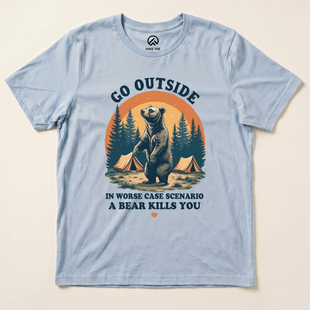 Hike Tee T-Shirt Baby Blue / S Go Outside Shirt