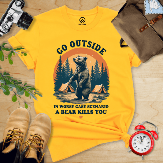 Hike Tee T-Shirt Gold / S Go Outside Shirt
