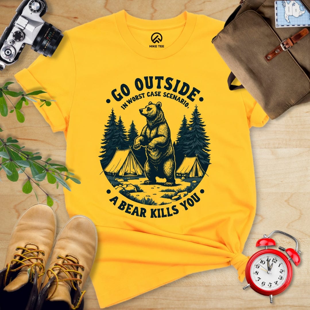 Hike Tee T-Shirt Gold / S Go Outside Shirt