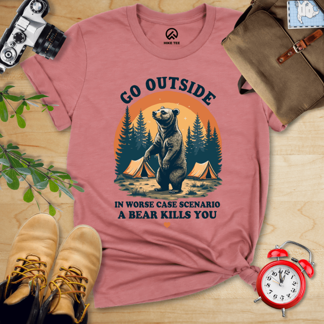 Hike Tee T-Shirt Heather Mauve / S Go Outside Shirt