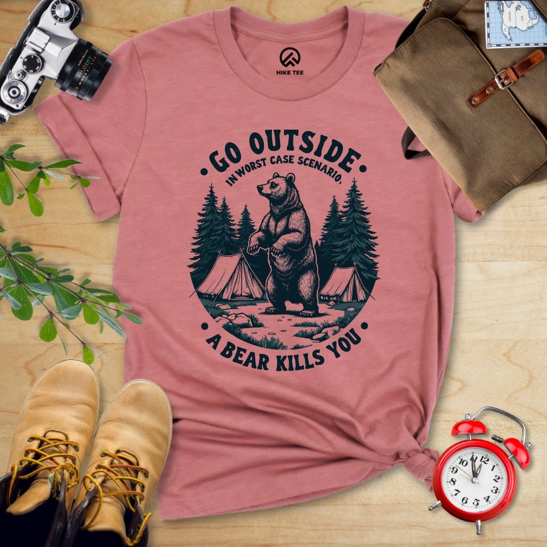 Hike Tee T-Shirt Heather Mauve / S Go Outside Shirt