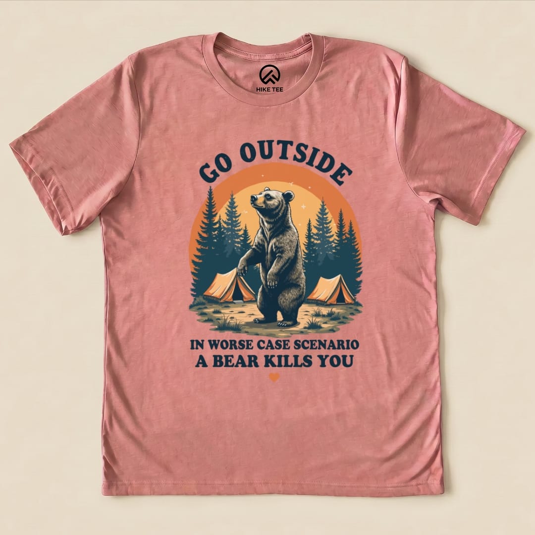 Hike Tee T-Shirt Heather Mauve / S Go Outside Shirt