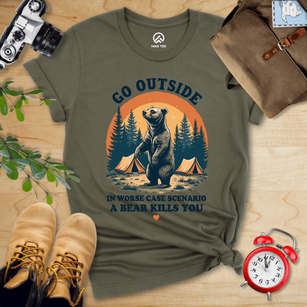 Hike Tee T-Shirt Military Green / S Go Outside Shirt