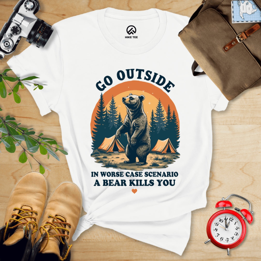 Hike Tee T-Shirt White / S Go Outside Shirt