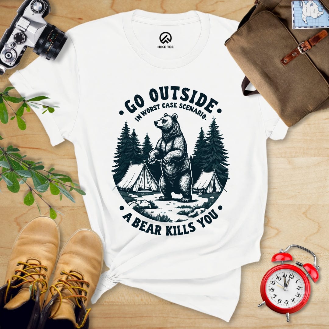 Hike Tee T-Shirt White / S Go Outside Shirt