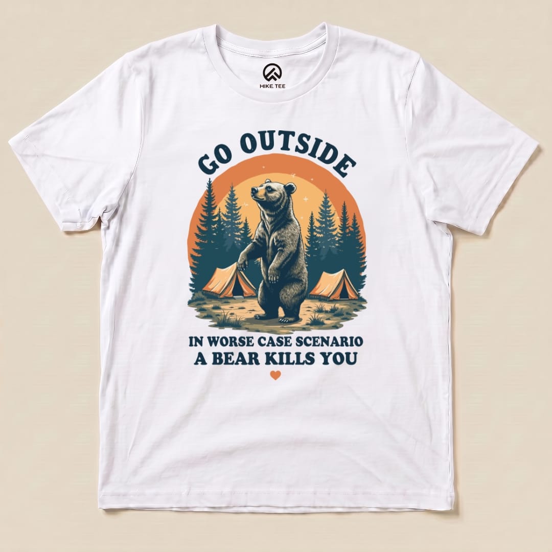 Hike Tee T-Shirt White / S Go Outside Shirt