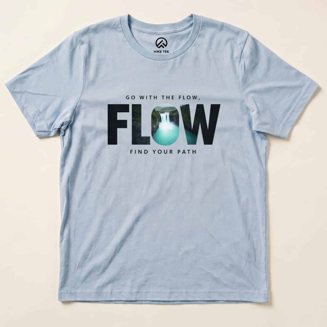 Go With The Flow Shirt Hike Tee T-Shirt Baby Blue / S