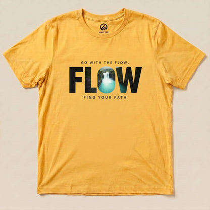 Go With The Flow Shirt Hike Tee T-Shirt Gold / S