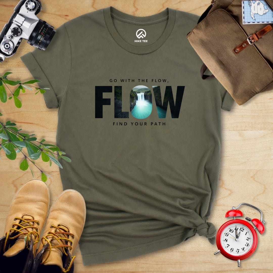 Hike Tee T-Shirt Military Green / S Go With The Flow Shirt