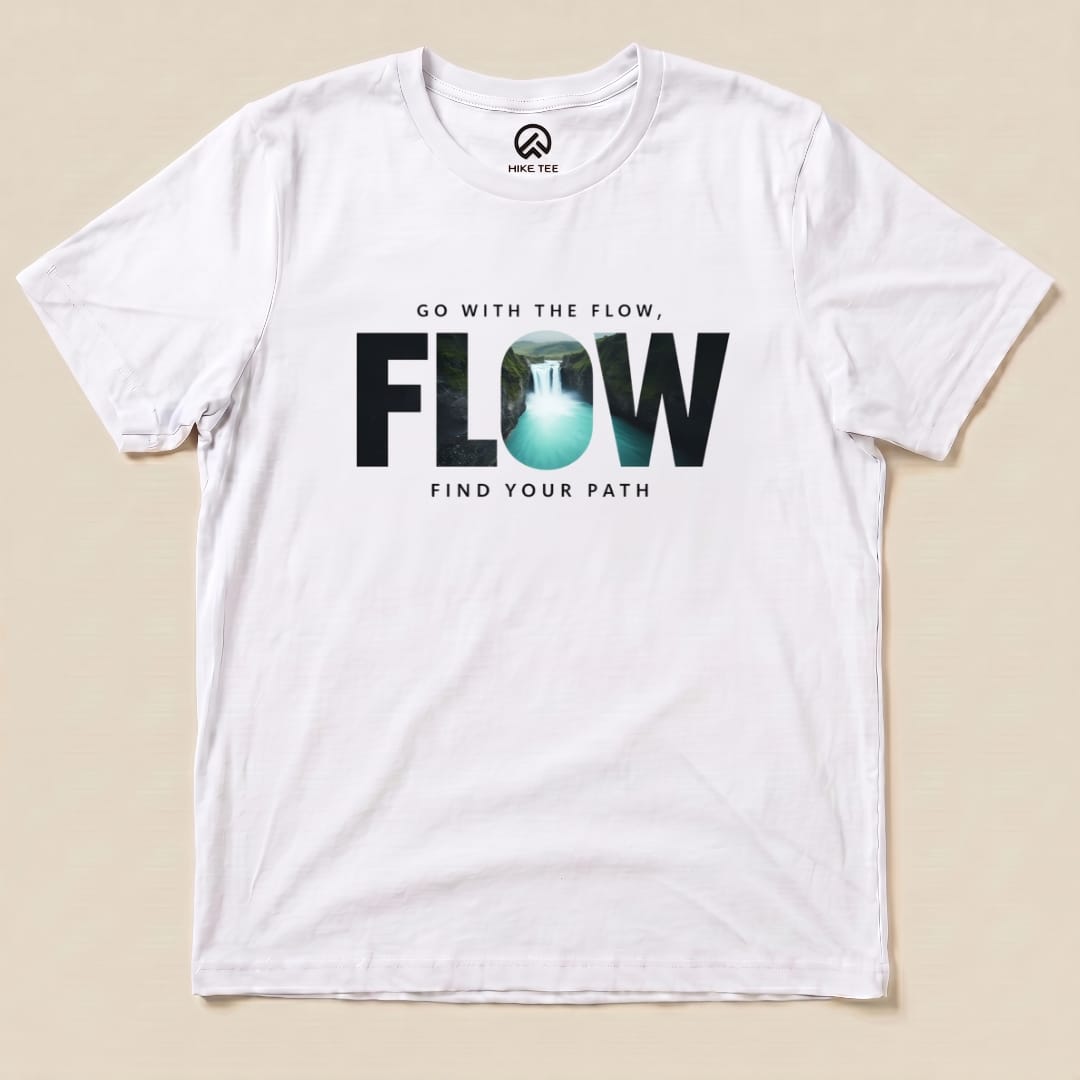 Go With The Flow Shirt Hike Tee T-Shirt White / S