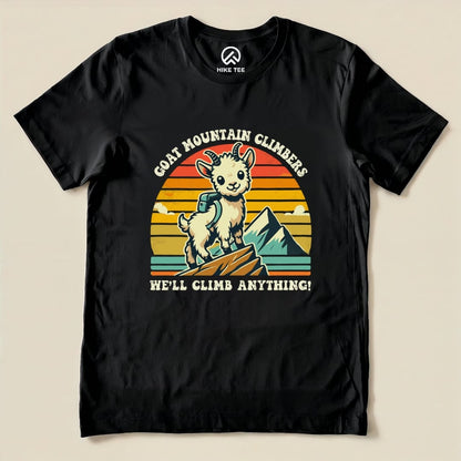 Goat Mountain Climbers Retro Shirt Hike Tee T-Shirt Black / S