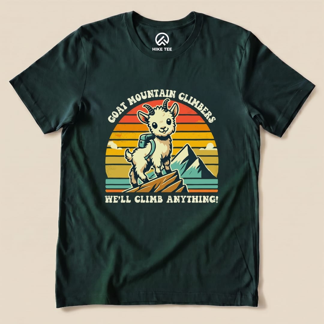Goat Mountain Climbers Retro Shirt Hike Tee T-Shirt Forest / S