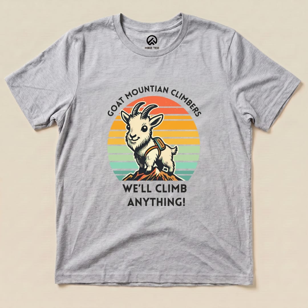 Goat Mountain Climbers Shirt Hike Tee T-Shirt Athletic Heather / S